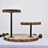 3-Tier Natural Wood Slice Cheese Board Cupcake Stand, Rustic Centerpiece - Assembly Tools Included