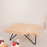 12inch Square Natural Wood Slice Cake Cupcake Stand, Cheese Board Serving Tray