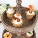 20inch Rustic Brown 2-Tier Wooden Cupcake Stand, Farmhouse Style Serving Tray Stand