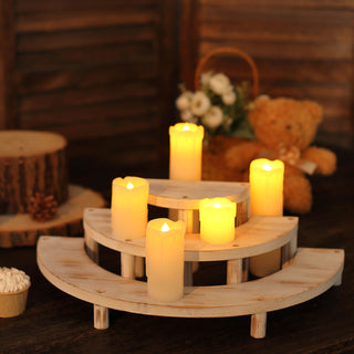 Rustic Whitewashed Half Moon Wooden Cupcake Stands