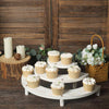 Set of 3 | Rustic Whitewashed Half Moon 3-Tier Wooden Cupcake Stands