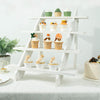 21inch Rustic Whitewashed 4-Tier Wooden Ladder Shelf Cupcake Stand