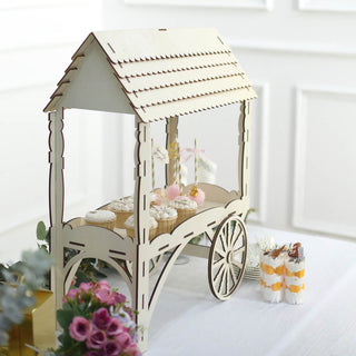 25" Mini Natural Wooden Candy Cart Sweet Stall