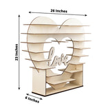 26inch Heart Shaped 8-Layer Double Sided Wooden Cupcake Shelf Rack