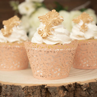 Elevate Your Event Decor with Blush Lace Cupcake Wrappers