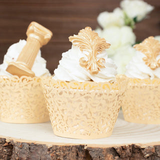 Create a Chic and Elegant Display with Ivory Lace Cupcake Wrappers