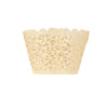 25 Pack | Ivory Lace Laser Cut Paper Cupcake Wrappers, Muffin Baking Cup Trays#whtbkgd