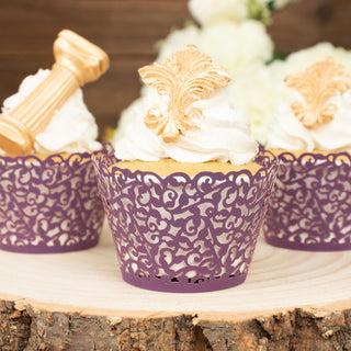 Add a Touch of Elegance to Your Baking with Purple Lace Muffin Baking Cup Trays