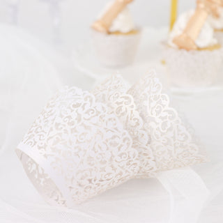 Enhance Your Event Decor with White Lace Cupcake Wrappers