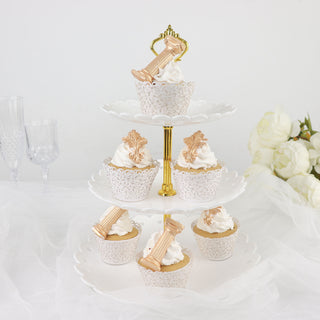 Create a Chic Dessert Display with White Lace Cupcake Wrappers