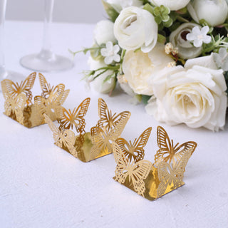 Make Your Desserts Stylish with Metallic Gold Butterfly Cupcake Liners
