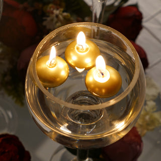 Add Warmth and Elegance to Your Event with Metallic Gold Mini Disc Floating Candles