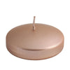 4 Pack | 3inch Blush/Rose Gold Disc Unscented Floating Candles, Dripless#whtbkgd