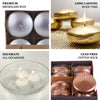 4 Pack | 3inch Blush/Rose Gold Disc Unscented Floating Candles, Dripless