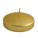 4 Pack | 3inch Metallic Gold Disc Unscented Floating Candles, Dripless#whtbkgd