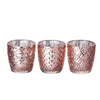 Metallic Blush/Rose Gold Glass Votive Candle Holders Tealight Mercury Glass Geometric Design#whtbkgd