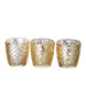 Gold Mercury Glass Votive Candle Holders, Tealight Candle Holders - Geometric Designs#whtbkgd