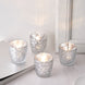 Metallic Silver Mercury Glass Votive Candle Holders, Tealight Candle Holders - Geometric Designs