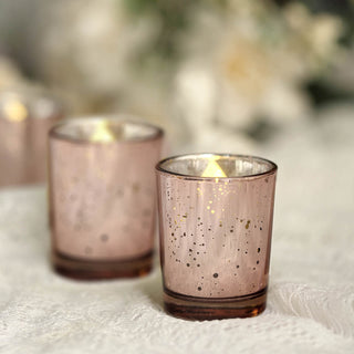 Create a Magical Atmosphere with Rose Gold Mercury Glass Candle Holders