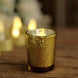 12 Pack | 2inch Gold Mercury Glass Candle Holders, Votive Tealight Holders - Speckled Design