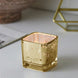 12 Pack | 2inch Square Gold Mercury Glass Candle Holders, Votive Glittered Tealight Holders
