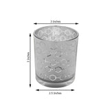 6 Pack | 3inch Silver Mercury Glass Candle Holders, Votive Candle Containers - Honeycomb Design