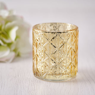 Add a Touch of Elegance with Shiny Gold Mercury Glass Candle Holders