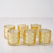 6 Pack | 3inch Shiny Gold Mercury Glass Candle Holders, Votive Tealight Holders - Geometric Design