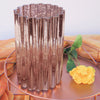 Blush/Rose Gold Mercury Glass Hurricane Candle Holder, Cylinder Pillar Vase - Wavy Column Design
