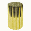 9inch Gold Mercury Glass Hurricane Candle Holder, Cylinder Pillar Vase - Wavy Column Design#whtbkgd