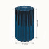 9inch Navy Blue Mercury Glass Hurricane Candle Holder, Cylinder Pillar Vase - Wavy Column Design