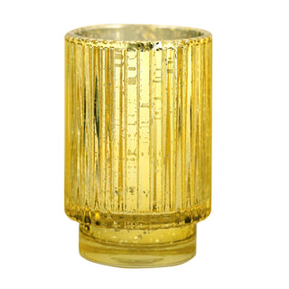 A Multifunctional Masterpiece: The Gold Mercury Glass Votive Hurricane Candle Holder as a Flower Vase