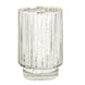 5inch Silver Mercury Glass Votive Hurricane Candle Holder, Pillar Vase - Wavy Column Design#whtbkgd