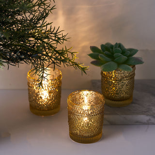 Elegant Gold Mercury Glass Candle Holders for Stunning Event Decor