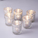 6 Pack | Silver Mercury Glass Primrose Candle Holders, Votive Tealight Holders