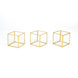 3inch Clear Glass Square Tealight Votive Candle Holder Cubes - Stackable with Gold Metal Frame