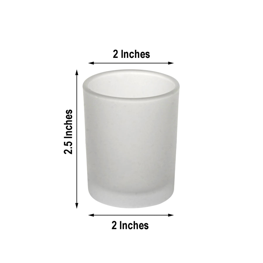 12 Pack | 2.5inch Frosted Glass Votive Candle Holder Set Tealight Holders