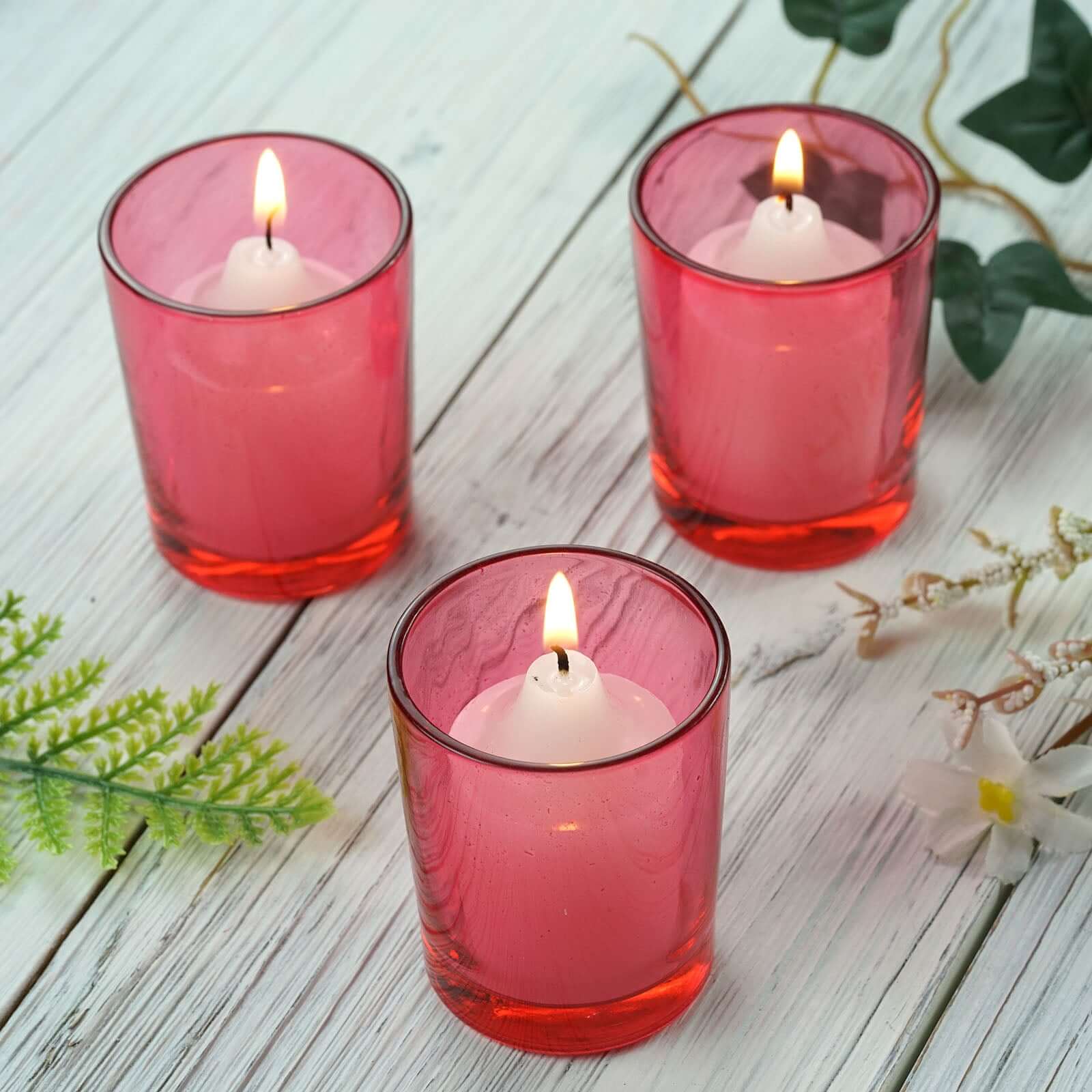 2 5 12 Pack Red Glass Votive Candle Holder Set Tea Light Holder Set   CAND HOLD RED  01 