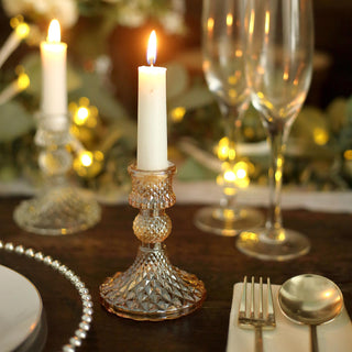 Create a Luxurious Atmosphere with Gold Glass Pillar Votive Candle Stands