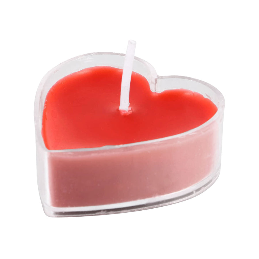 12 Pack | Mini Red Heart Shaped Tealight Candles, Valentines Decor#whtbkgd