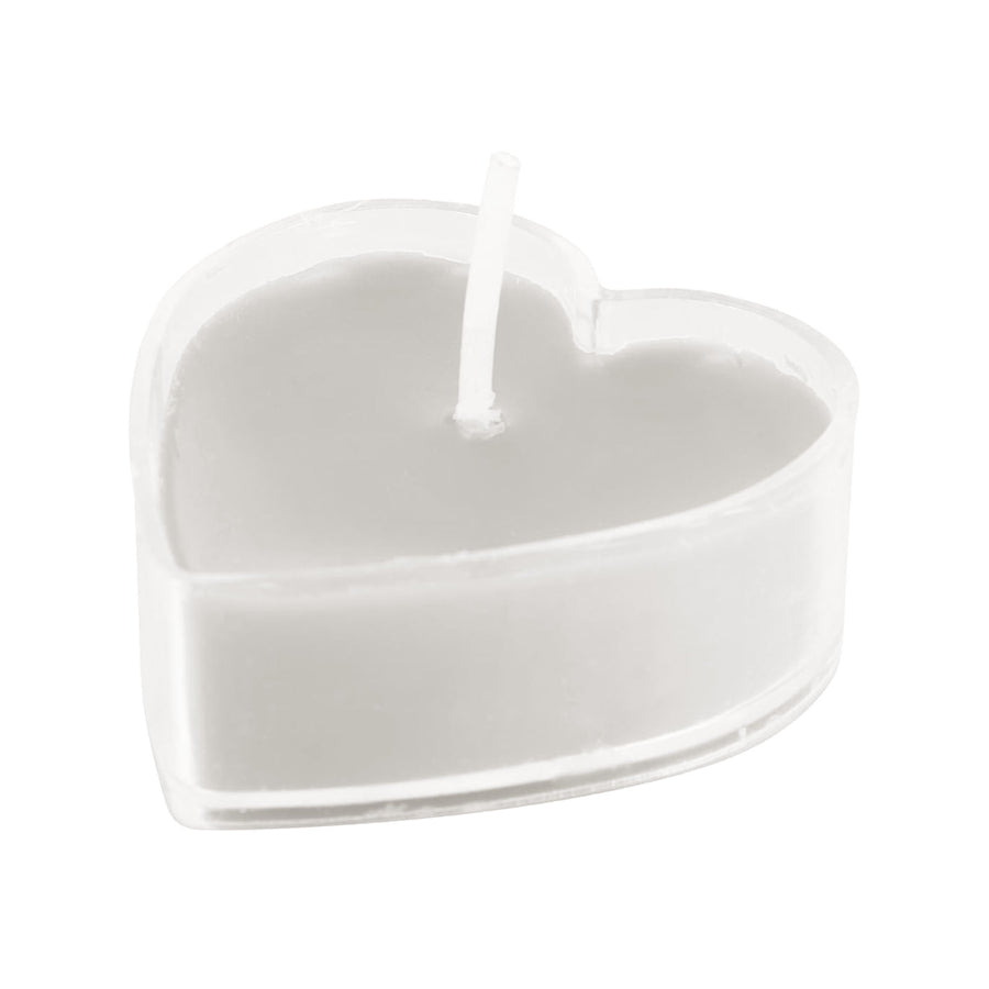 12 Pack | Mini White Heart Shaped Tealight Candles, Valentines Decor#whtbkgd