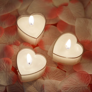 Elegant White Heart Shaped Tealight Candles for a Romantic Atmosphere