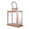 Blush/Rose Gold Cage Top Stainless Steel Candle Lantern Centerpiece Outdoor Metal Patio Lantern