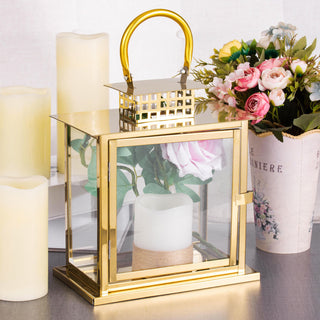 Gold Cage Top Stainless Steel Candle Lantern