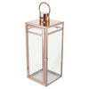 Blush/Rose Gold Vintage Top Stainless Steel Candle Lantern Centerpiece Outdoor Metal Lantern#whtbkgd