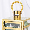 17inch Gold Vintage Top Stainless Steel Candle Lantern Centerpiece Outdoor Metal Patio Lantern