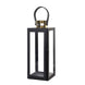 Black & Gold Top Stainless Steel Candle Lantern Centerpiece Outdoor Metal Patio Lantern#whtbkgd