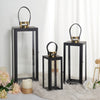 14inch Black & Gold Top Stainless Steel Candle Lantern Centerpiece Outdoor Metal Patio Lantern