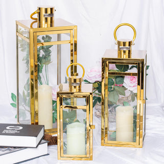 Elegant and Charming Gold Vintage Top Candle Lantern