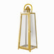 22inch Gold Cone Top Stainless Steel Candle Lantern Centerpiece Outdoor Metal Patio Lantern